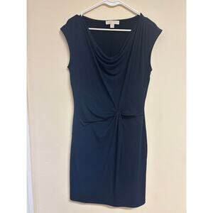 Michael Kors Navy Draped Knot Dress